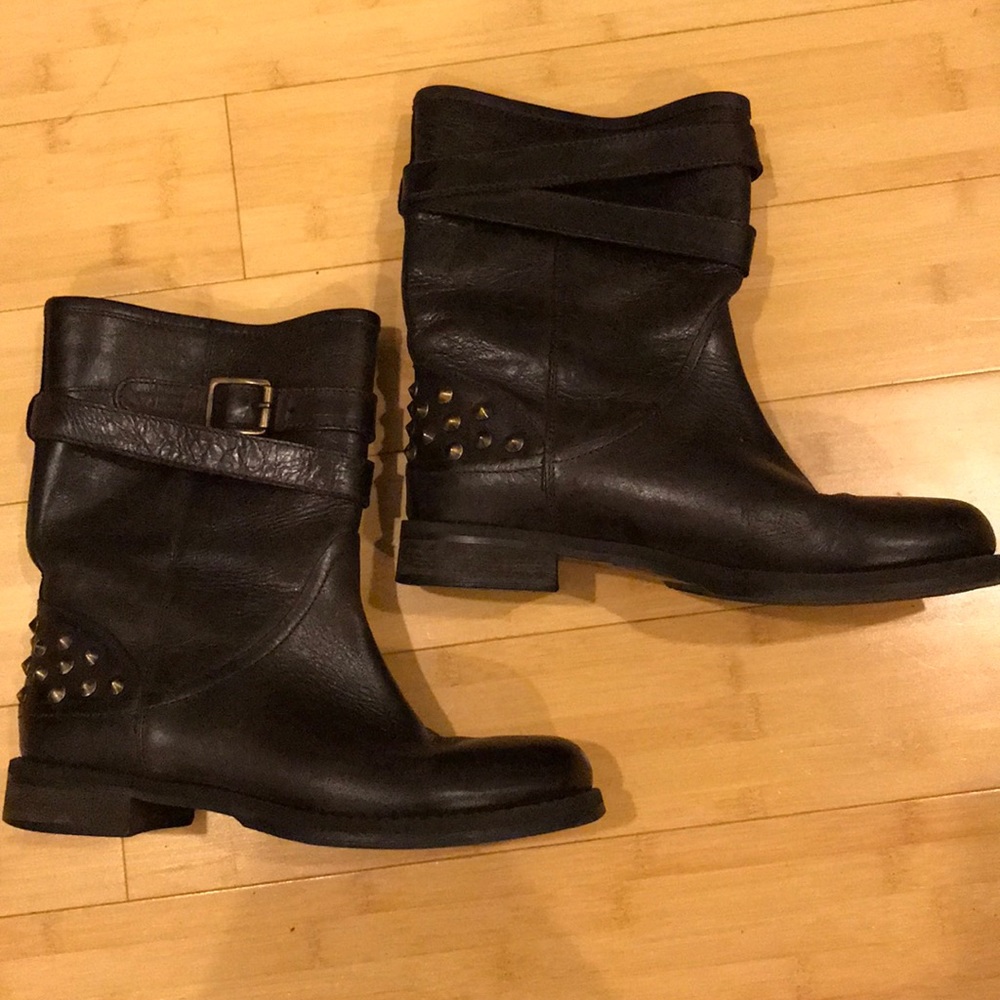 Boemos brown studded motorcycle boot size 8